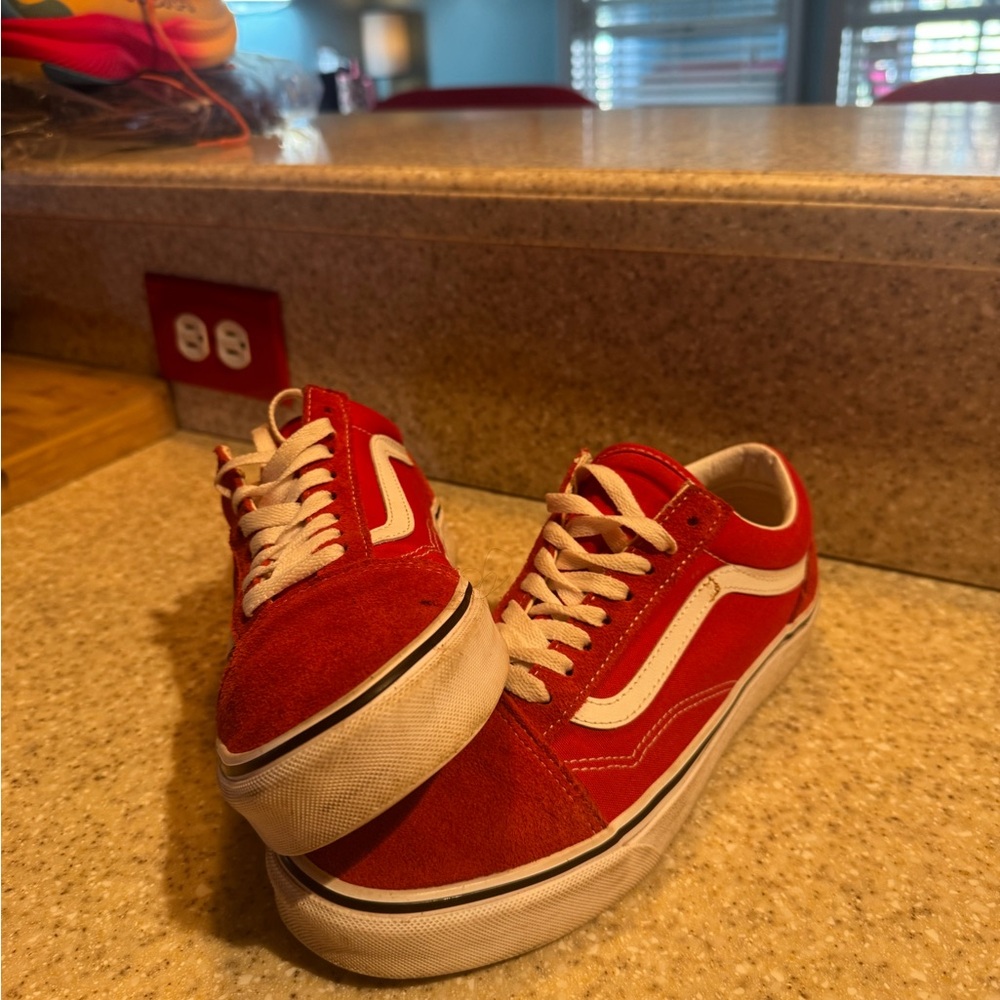 Red and White Sneakers